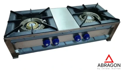 Stainless steel countertop gas range